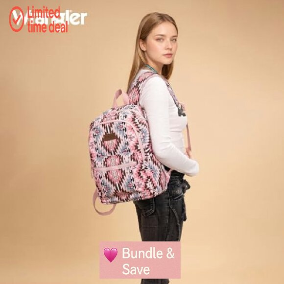 Western Backpack Purse, Waterproof Canvas, 6 Pockets, Travel & Daily Use - Picture 4 of 7